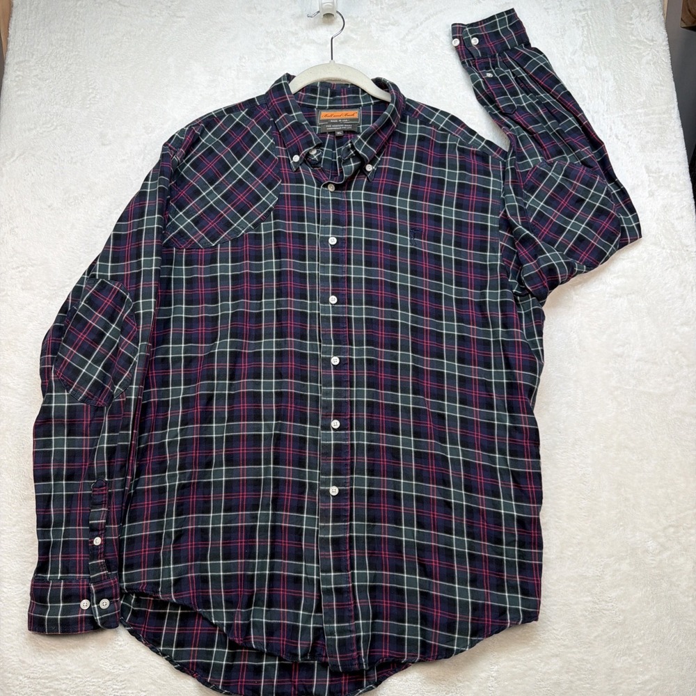 Ball and Buck Flannel Button Down Shirt Mens XL Plaid Outdoors Rugged
